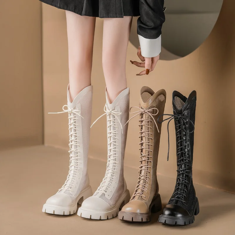 Knee High Sock Women - Damskie letnie kozaki do kolan z