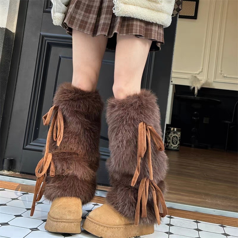 Boot Sock Slouchy - Ocieplacze na nogi z imitacji futra