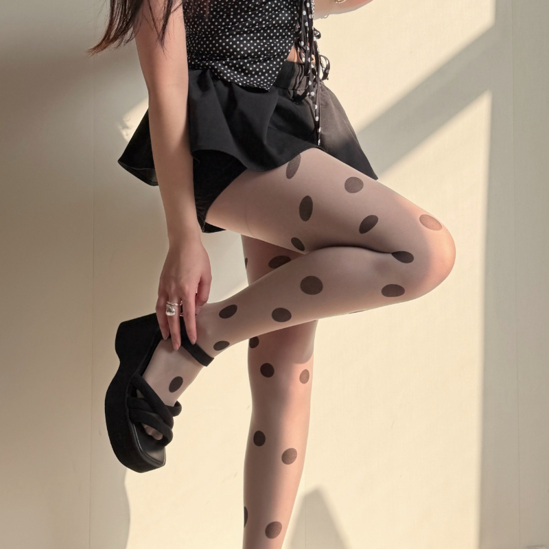 Retro rajstopy damskie w kropk – Tights Pantyhose Sheer recenzja i cena