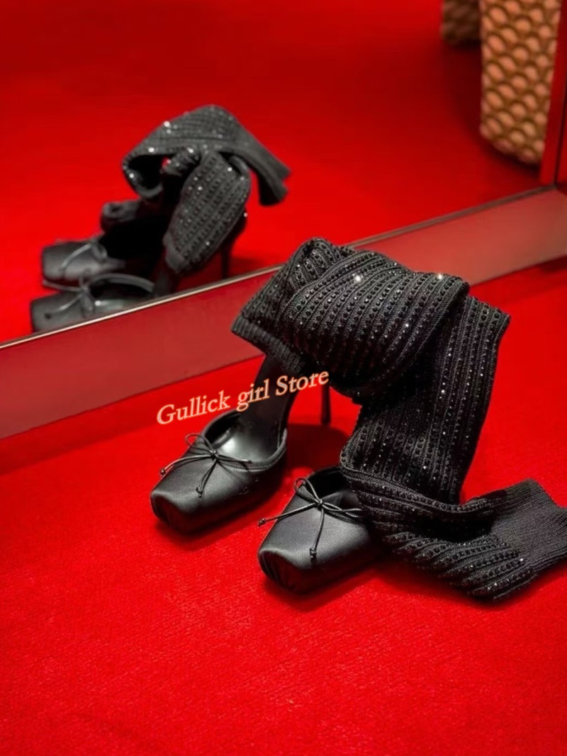 Czerwone dzianinowe botki z kw – Knee High Sock Women recenzja i cena