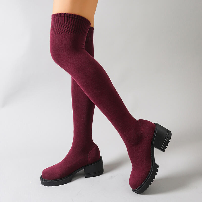 Grube Botki na Platformie za K – Knee High Sock Women recenzja i cena